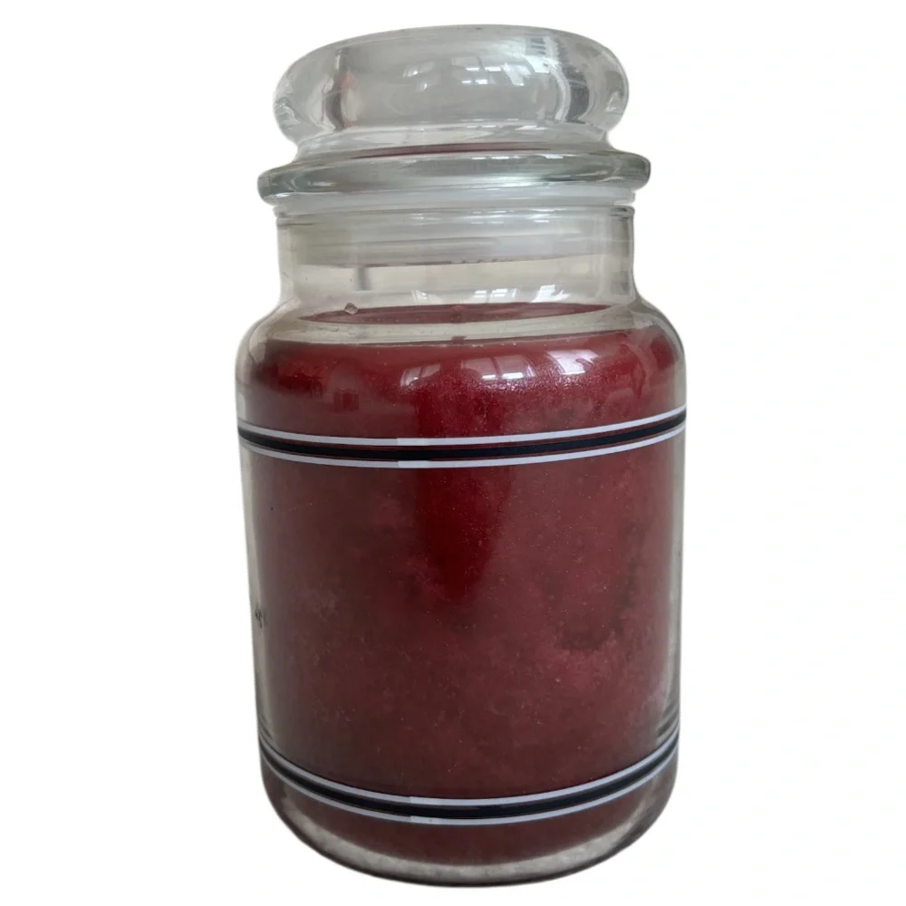 Yankee Candle Jar Mulberry Scent Rare Vintage Black Label Burgundy Red 22 Oz